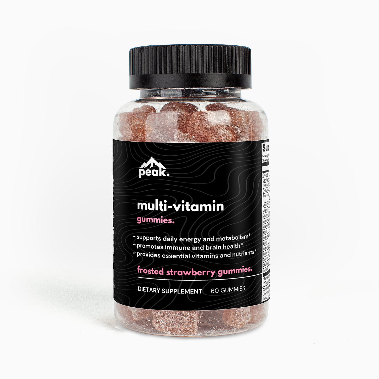 multi-vitamin frosted strawberry gummies.