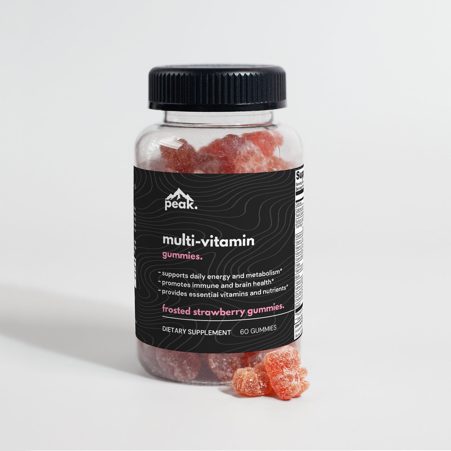 multi-vitamin frosted strawberry gummies.