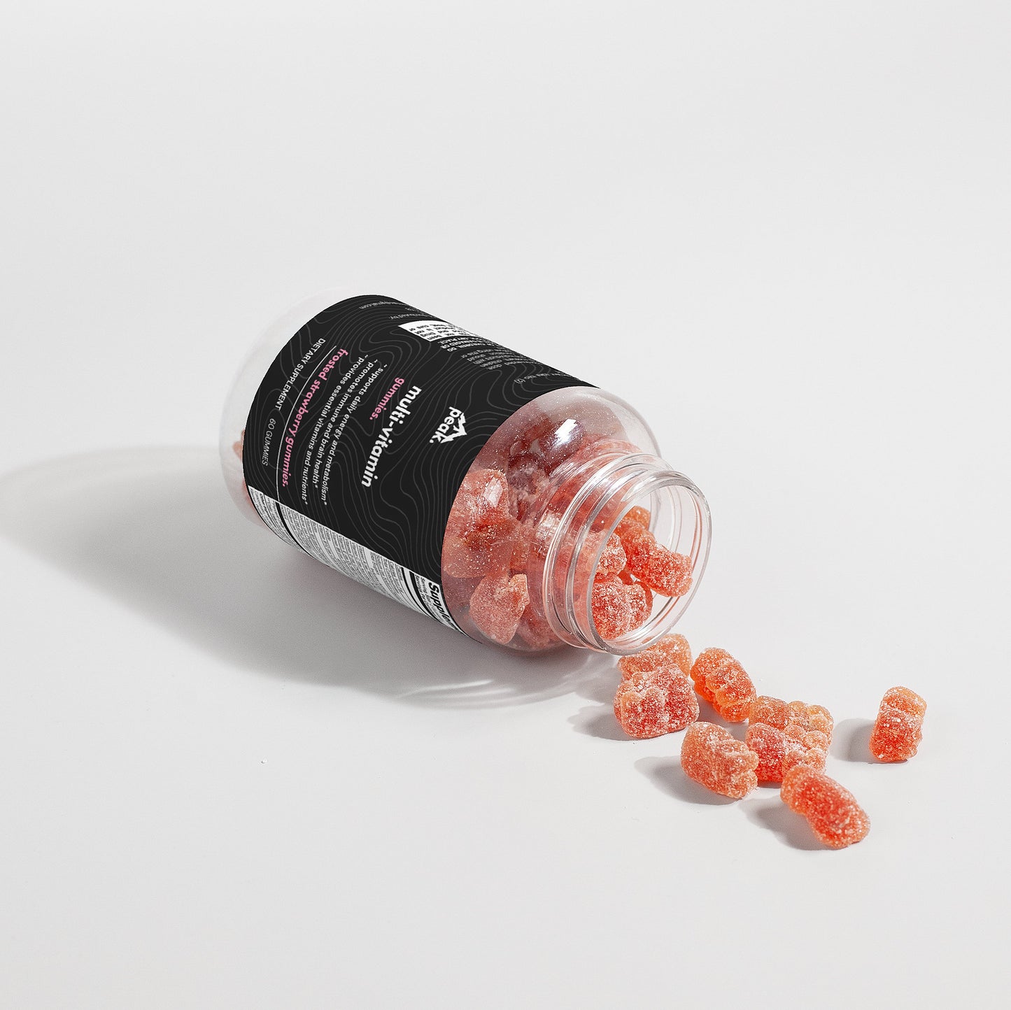 multi-vitamin frosted strawberry gummies.
