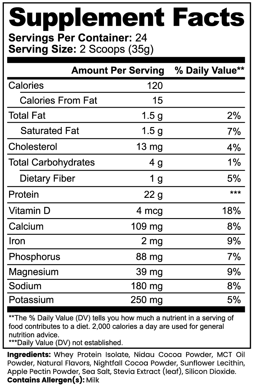 advanced whey protein isolate - melted chocolate.