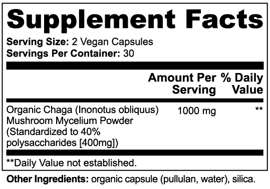 chaga mushroom 1000mg capsules.