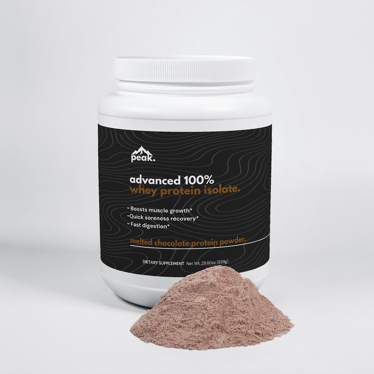 melted chocolate advanced whey protein isolate.