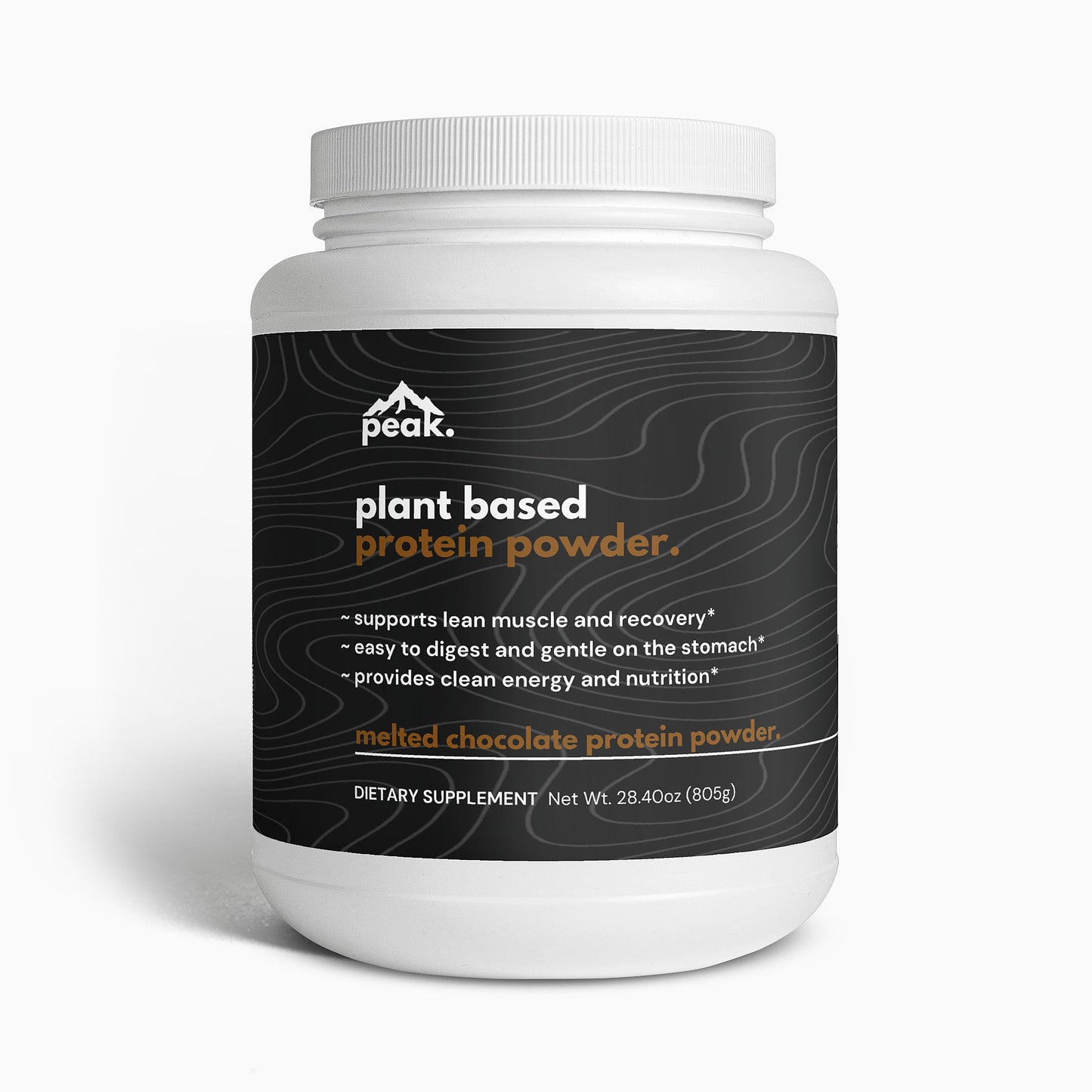 plant based protein powder - melted chocolate.
