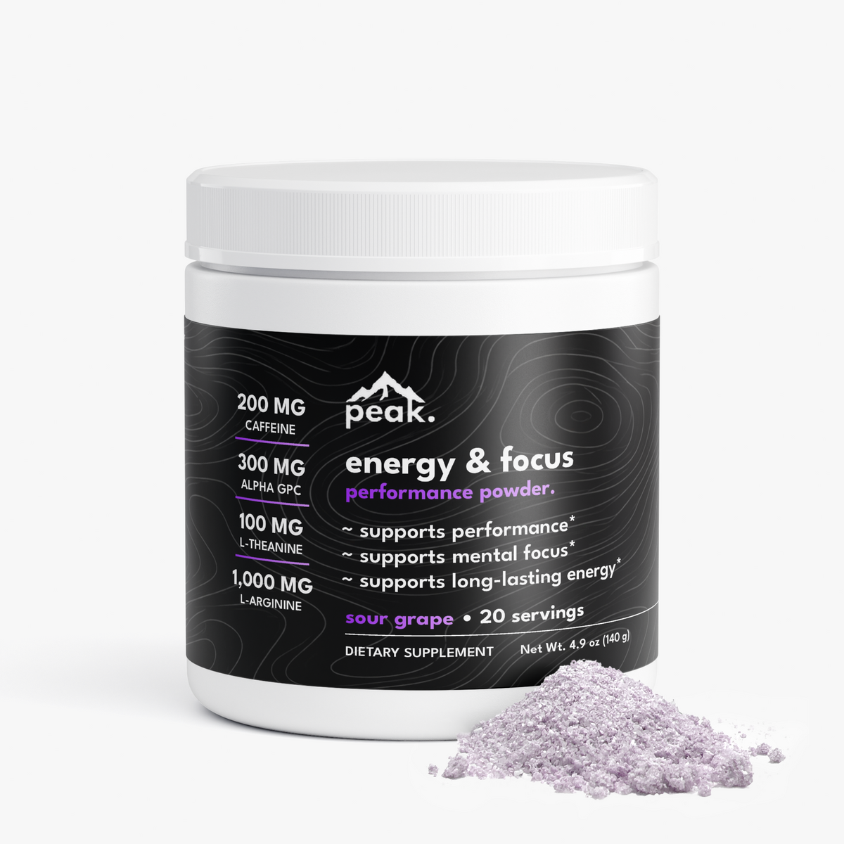 energy & focus powder - sour grape.