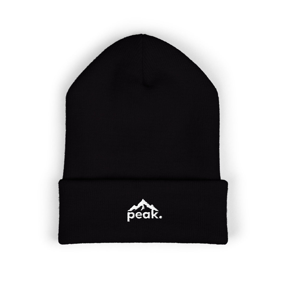 peak. classic cuffed beanie - black.