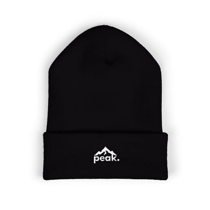 peak. classic cuffed beanie - black.