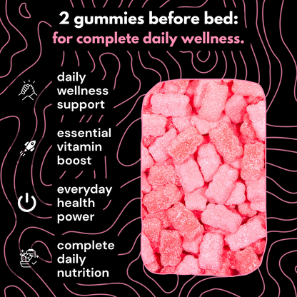 multi-vitamin frosted strawberry gummies.