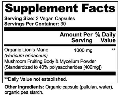 lion's mane mushroom 1000mg capsules.