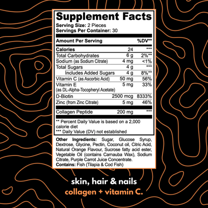 collagen natural orange gummies.